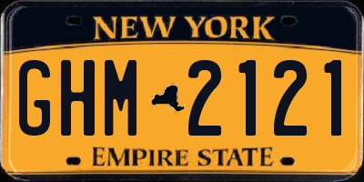 NY license plate GHM2121