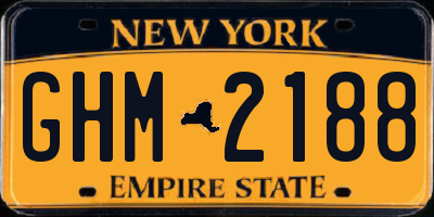 NY license plate GHM2188