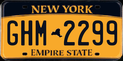 NY license plate GHM2299