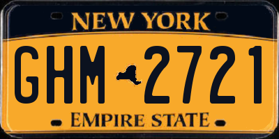 NY license plate GHM2721