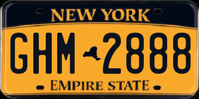 NY license plate GHM2888