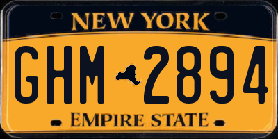 NY license plate GHM2894