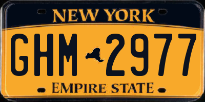 NY license plate GHM2977