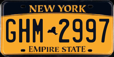 NY license plate GHM2997
