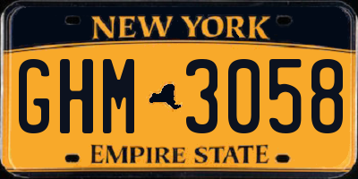 NY license plate GHM3058
