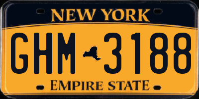 NY license plate GHM3188