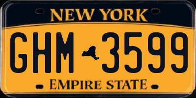 NY license plate GHM3599