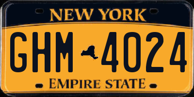 NY license plate GHM4024