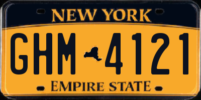 NY license plate GHM4121