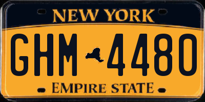 NY license plate GHM4480