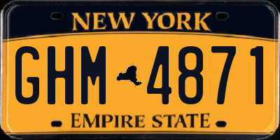 NY license plate GHM4871