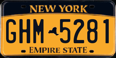 NY license plate GHM5281