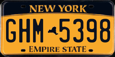 NY license plate GHM5398