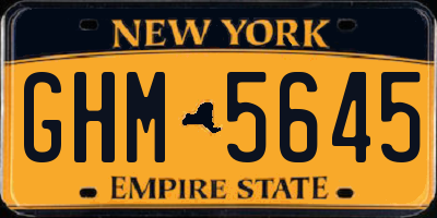 NY license plate GHM5645