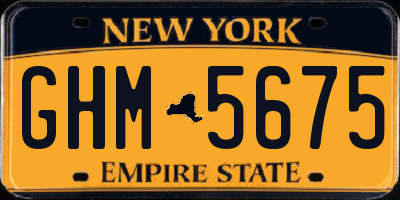 NY license plate GHM5675