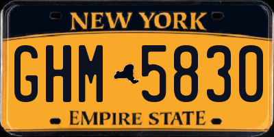 NY license plate GHM5830