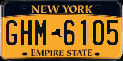 NY license plate GHM6105