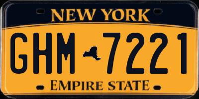 NY license plate GHM7221