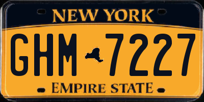 NY license plate GHM7227