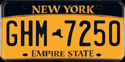 NY license plate GHM7250