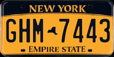 NY license plate GHM7443