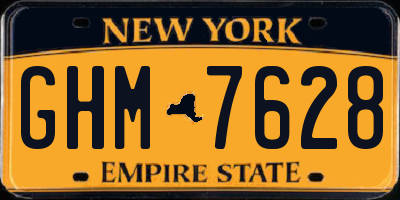 NY license plate GHM7628