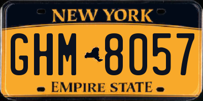 NY license plate GHM8057