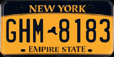 NY license plate GHM8183