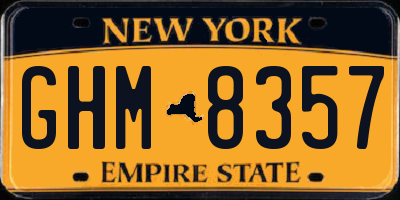 NY license plate GHM8357