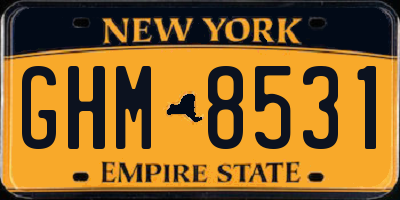 NY license plate GHM8531