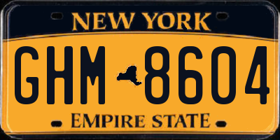 NY license plate GHM8604