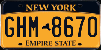 NY license plate GHM8670