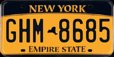 NY license plate GHM8685