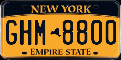 NY license plate GHM8800