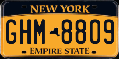 NY license plate GHM8809