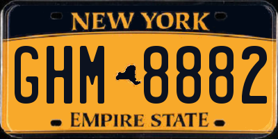 NY license plate GHM8882