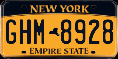 NY license plate GHM8928