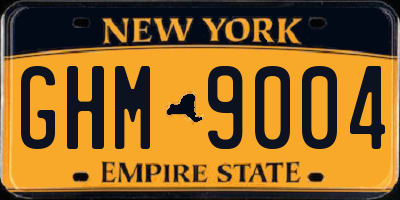 NY license plate GHM9004