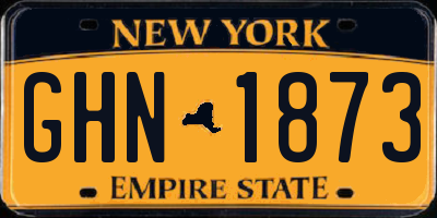NY license plate GHN1873