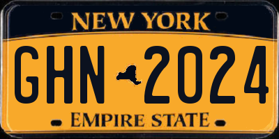 NY license plate GHN2024