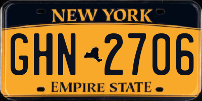 NY license plate GHN2706