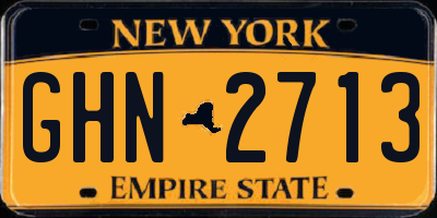 NY license plate GHN2713