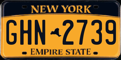 NY license plate GHN2739