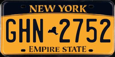 NY license plate GHN2752
