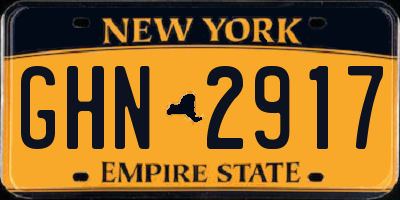 NY license plate GHN2917