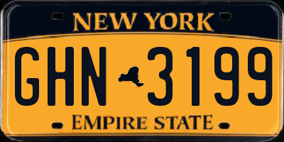 NY license plate GHN3199