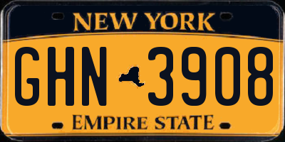 NY license plate GHN3908