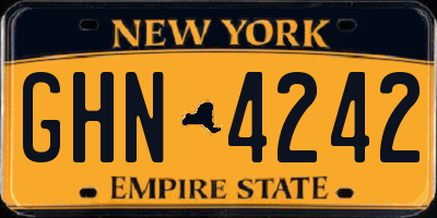 NY license plate GHN4242