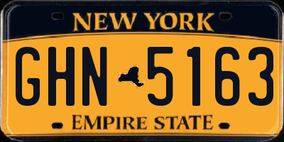 NY license plate GHN5163