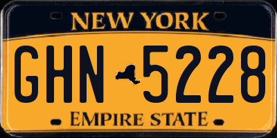 NY license plate GHN5228